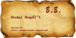 Bodai Bogát névjegykártya